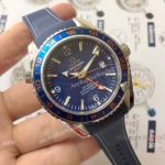 Omega Planet Ocean GMT 600m Blue Rubber Strap Omega Clone Watch
